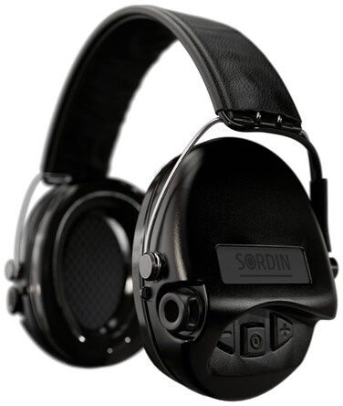 Sordin Supreme Pro Ear Defenders for Hunting &amp; Shooting - Active &amp; Electronic - Leather Band &amp; Foam Kits - Black Ear Muffs