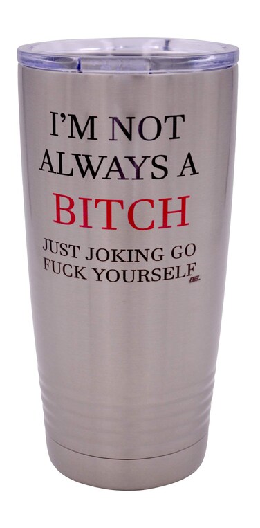 Rogue River Tactical Funny Not Always Just Kidding for Her Large 20 Ounce Travel Tumbler Mug Cup with Lid Vacuum Insulated Hot or Cold Sarcastic Work Gift