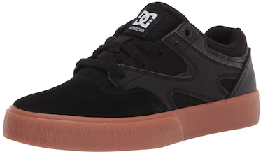 DC Boys' Kalis Vulc Skate Shoe, Black/Gum 10.5 medium US