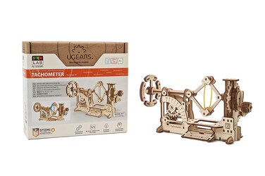 UGEARS STEM Tachometer Model Kit - Creative Wooden Model Kits for Adults - DIY Mechanical Science Kit for Self Assembly - Unique Educational and Engineering 3D Puzzles with App
