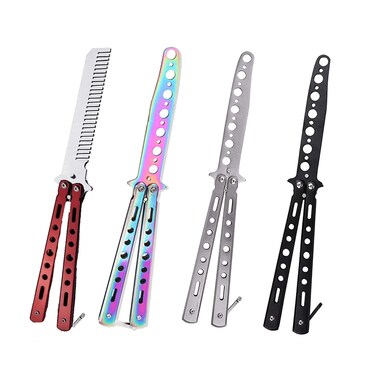 4 Pcs Practice Butterfly Trainer CSGO Game Equipment for Practice, Butterfly Comb Stainless Steel