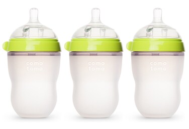 Comotomo Natural Feel 8 Ounce Baby Bottle 3 Pack - Green