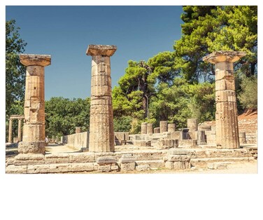 LFEEY 9x6ft Antique Greece Sanctuary Pillar Photography Backdrop Ancient Greek Ruins Olympia Historic Building Column Photo Background Travel Photo Booth Props