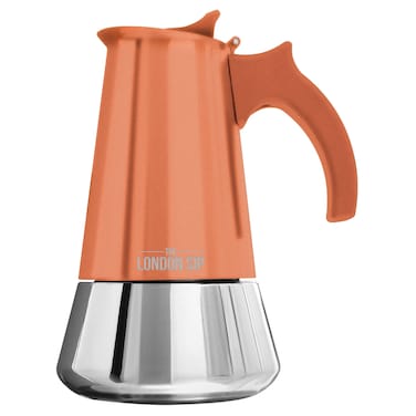 London Sip Stainless Steel Stovetop Espresso Maker Moka Pot Italian Coffee Percolator, Copper, Small (5.07 oz)