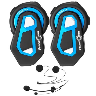 FreedConn T-MAX Motorcycle Helmet Bluetooth Intercom Headset Communication Systems Kit, Full Duplex 6 Riders Group Helmet Intercom/FM Radio/Voice Prompt/MP3/GPS Connective/Range 1000m / Waterproof