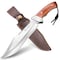 NedFoss JUNGLE KING Hunting Knife with Sheath, 13&quot; Full Tang Knife Fixed Blade Camping Knife, 7&quot; Large Blade Bushcraft Knife Survival Knife with Rosewood Handle, Outdoor Gifts for Men Women