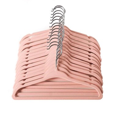 ManGotree Baby Hangers, Childrens Hangers Kids Coat Hangers with Ultra Thin &amp; Non-Slip Design 15 Pack (Light Pink)