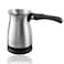 Arabic, Greek, &amp; Turkish Electric Coffee Maker Machine Pot Warmer Kettle Premium Quality Stainless Steel 0.3 L, 4 Cup Capacity Cool Touch Handle Cordless Base (Foldable Handle, Travel Size)