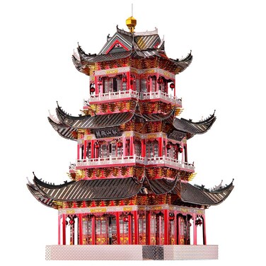 Piececool 3D Metal Puzzle for Adults, Juyuan Tower Metal Model Kits, Chinese Ancient Architecture Building Puzzles, Brain Teaser DIY Craft Toys Gifts - 303 Pcs
