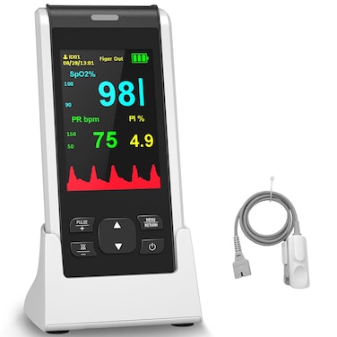 Pulse Oximeter Rechargeable Fingertip Pulse Oximeter, Handheld Pulse Oximeter, HealthTree Finger Blood Oxygen Saturation Monitor with SpO2 &amp; Pulse Rate, Portable Oxygen Meter Finger for Adults