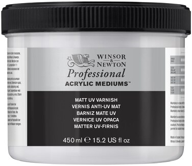 Winsor &amp; Newton Professional Acrylic Medium, Matt UV Varnish, 450ml (15.2-oz)