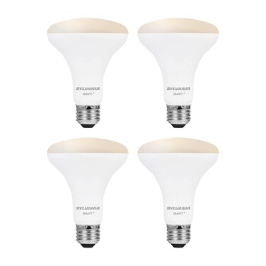 SYLVANIA Wifi LED Smart Light Bulb, 65W Equivalent Dimmable Soft White BR30, Compatible with Alexa and Google Home Only - 4 Pack (75689)