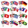 LoveVC 100 Countries International World Flags on Wooden Stick Small Mini Hand Held Flags for Sports Events,International Festival,5x8 Inch