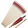 e5e10 Wooden Arrows Archery Handmade Arrows 33inch Shaft with Turkey Feather Fletching for Recurve Bow Longbow Hunting Practice 12PACK (Red)