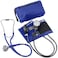 MABIS MatchMates Aneroid Sphygmomanometer and 31" Sprague Rappaport Stethoscope Combination Manual Blood Pressure Kit with Calibrated Nylon Cuff and Oversized Carrying Case, Adult Royal Blue