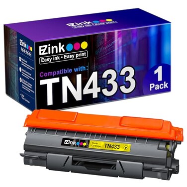 E-Z Ink Compatible Toner Cartridge Replacement for Brother TN-433 TN433 TN433bk TN431 Compatible with HL-L8260CDW HL-L8360CDW MFC-L8610CDW MFC-L8900CDW (1 Yellow, 1 Pack)