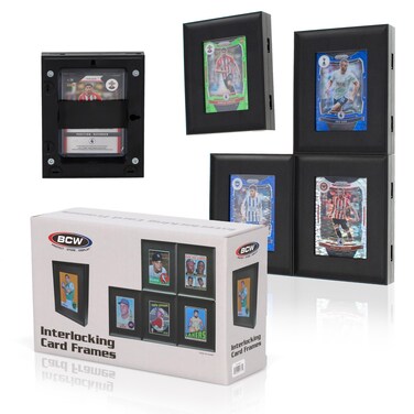 BCW Interlocking Card Frames - Black   Interlocking Frames Ideal for Collectibles, Trading Cards, and Memorabilia   Wall Display Frame (Standard Cards - 6 Pack)