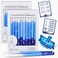 Deluxe Chanukah Candles for Menorah - Decorative Hanukkah Candles Set of 45 Multi Blue Thin Tapered Frosted Candle Hand Made Includes a DIY Dreidel, Prayer Song Card by Zion Judaica (Blue Elegance)