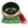 Tibetan Singing Bowl - 4 inch, Green Singing Bowl Set with Beater and Singing Bowl Cushion for Meditation and Yoga