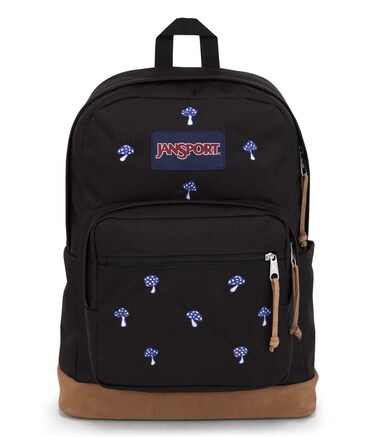 JanSport Right Pack Expressions Backpack - Travel, Work, or Laptop Bag - Embroidered Shrooms