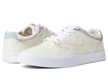 DC Women's Kalis Vulc Low Shoe Skate, Grey/Pink, 7.5