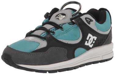 DC Men's Kalis Lite Runner Skate Shoe, Black/Grey/Blue, 6