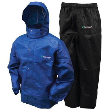 FROGG TOGGS Men's Standard Classic All-Sport Waterproof Breathable Rain Suit, Royal Blue/Black, Large