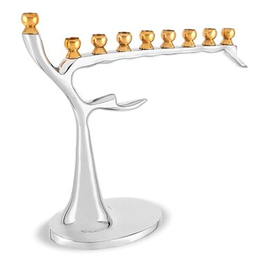 Zion Judaica Chanukah Artistic Barren Winter Tree Candle Menorah Fits Hanukkah Candles or Oil Cups Tree of Life Designers Hanukkiah for Chanukkah and Year Round Judaica Collection