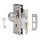 Toptotoo Mortise Lock Set for Interior Door, Vintage Antique Door Knobs with Lock and Skeleton Key, Old Door Knob Replacement Fits 1-3/8 in 1-3/4 in, Brushed Satin Nickel Finish