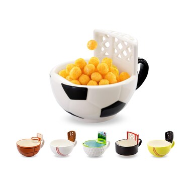 MAX'IS Creations The Soccer Mug with a Goal, Sports Soccer Gifts for Kids Boys 8-12 12-14 Girls Coach Gift Men Mom Funny Coffee Mug Ball Cereal Bowl, 14oz