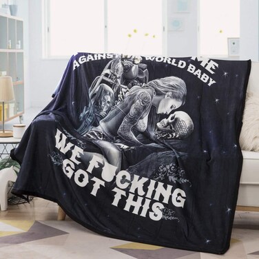Meikeren Ride or Die Motorcycle Biker Lovers Luxury Royal Plush Blanket 60"x 80" inch Soft Blanket