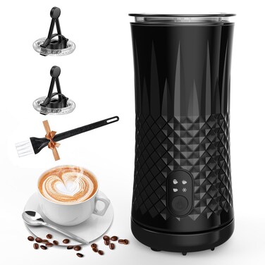 Milk Frother, Ausyle 4-in-1 Electric Milk Frother and Steamer, Non-Slip Stylish Design, Hot &amp; Cold Milk Steamer with Temperature Control, Auto Shut-Off Frother for Coffee, Latte, Cappuccino, Macchiato