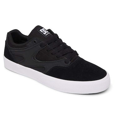 DC Men's Kalis Vulc Skate Shoe, Black/White, 7 D M US