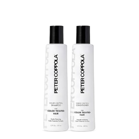 PETER COPPOLA Color Control Sulfate Free Shampoo &amp; Conditioner For Color Treated Hair - Color Safe Keratin Shampoo &amp; Intensely Hydrating Conditioner, 12 Fl Oz Duo