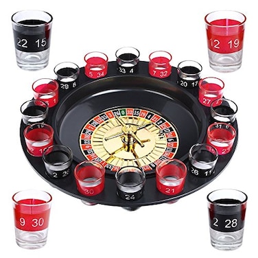 Evelots Drinking Shot Glass Roulette Game-Casino Style-16 Shot Glasses Included
