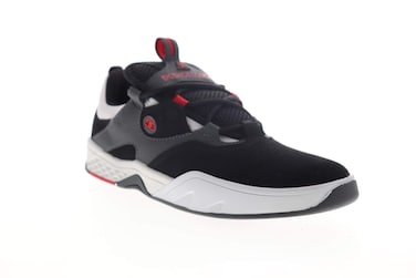 DC Men's Kalis Skate Shoe, Black/Grey/RED, 8