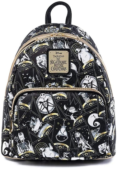 Loungefly Disney Nightmare Before Christmas Tarot Card AOP Womens Double Strap Shoulder Bag Purse