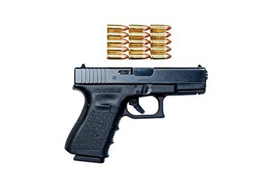 Glock Model 19 handgun with 9mm ammunition Poster Print by Terry MooreStocktrek Images (17 x 11)