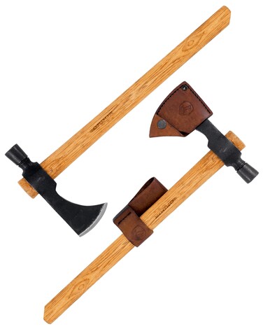 Condor Tool &amp; Knife, Indian Hammer Poll Tomahawk, 7-1/4in x 2-3/4in Blade, Wood Handle with Sheath