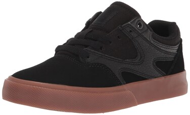 DC mens Kalis Vulc Skate Shoe, Black/Grey/Red, 8.5 US