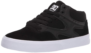 DC mens Kalis Vulc Mid Skate Shoe, Black/Black/White, 10 US