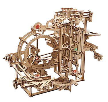 UGEARS Wooden Marble Run Stepped Hoist - Mechanical 3D Wooden Puzzles For Adults Kit, Fun DIY Model Kit Crafts for Adults - Unique Gift 3d Puzzle For Adults Marble Game for Hobby Enthusiasts - 355 Pcs