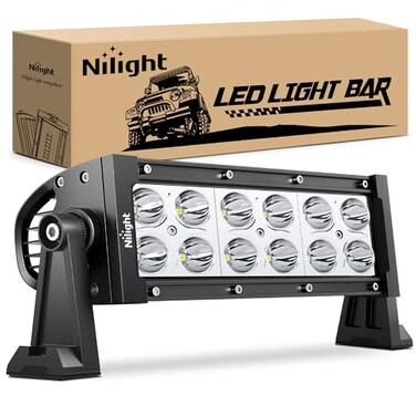 Nilight - 10001S-A 36W LED Light Bar Spot LED Lights Led Bar Driving Fog Lights Jeep Off Road Lights, 2 Years Warranty