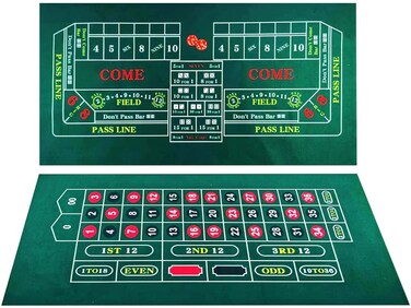 BALIKEN 84x42 Inches Roulette Table Mat &amp; Craps Table Top Casino Felt Professional Grade Mat (Green)