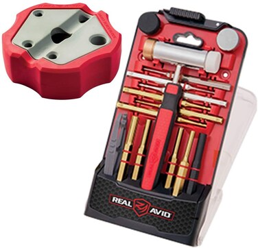 Real Avid Brass Punch Set &amp; Hammer + Non-Slip Magnetic Bench Block   7 Premium Brass Pin Punches &amp; 3 Steel Punches, 4 Interchangeable Hammer Heads - Brass Steel Rubber &amp; Nylon + Universal Bench Block
