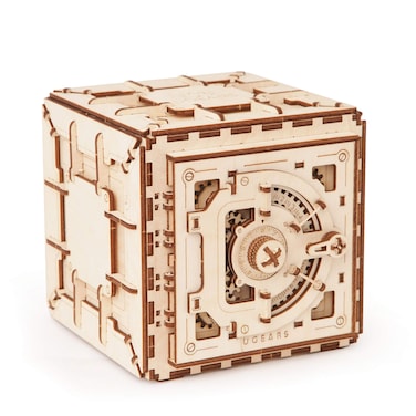 Ugears Mechanical 3D Safe, Valentine's Gifts, Adult Puzzle, Wooden Brain Teaser, Kids And Teens IQ Game