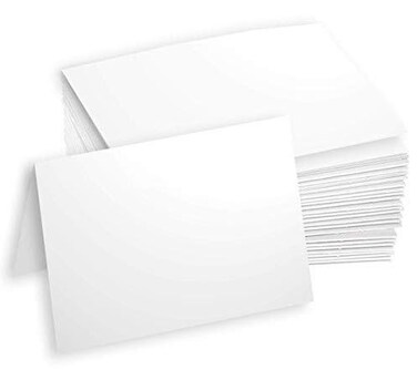 Hamilco White Cardstock Paper Blank Note Cards 4.5" x 6.25" A6 Folded Card 100 Pack