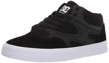 DC mens Kalis Vulc Mid Skate Shoe, Black/Black/White, 13 US