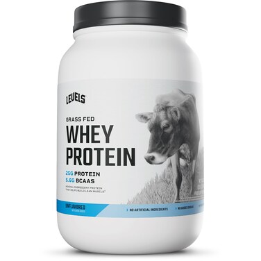 Levels Grass Fed Whey Protein Powder, No Artificials, 25G of Protein, Unflavored, 2LB