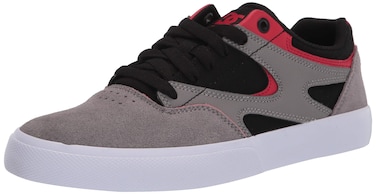 DC mens Kalis Vulc Skate Shoe, Black/Grey/Red, 13 US